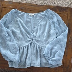 American Eagle Outfitters Light Blue Blouse